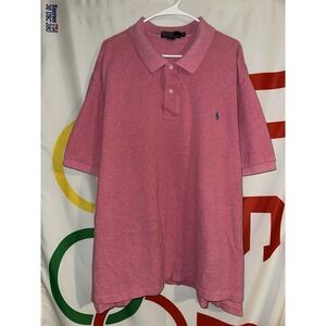 Polo Ralph Lauren Shirt Mens 4XB Pink Short Sleeve Cotton